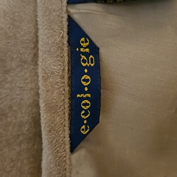 ECOLOGIE Tan Faux Suede Patchwork Scalloped Floral Cutout Skirt - Picture 8 of 11